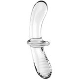 Satisfyer Double Crystal - dubbelzijdige glazen dildo (blauw)