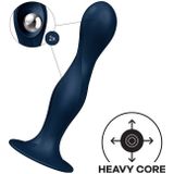 Satisfyer - Double Ball-R - Verzwaarde Dildo met Bewegende Metalen Kogels - Blauw