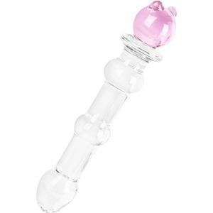 EIS, dildo, 'glazen dildo met beren-applicatie', borosilicaatglas