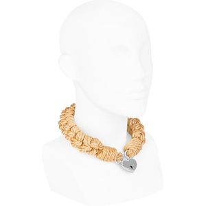 EIS, halsband, 'halsband met touwdesign', met D-ring, halsband, beige