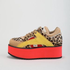 Buffalo 1330-6 Leopard Suede Fur Leather-Schoenmaat 40