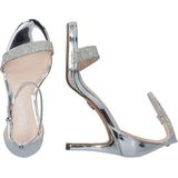 Monroe - Sandalen - Metallic Zilver - Lakleer - Glittersteentjes