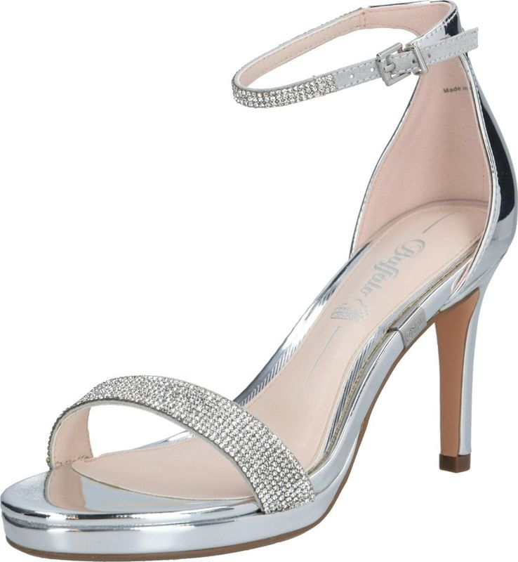Monroe - Sandalen - Metallic Zilver - Lakleer - Glittersteentjes