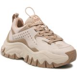 Buffalo - Trail One - Damestrainers - Beige - Rubberen Zool - Geperforeerd