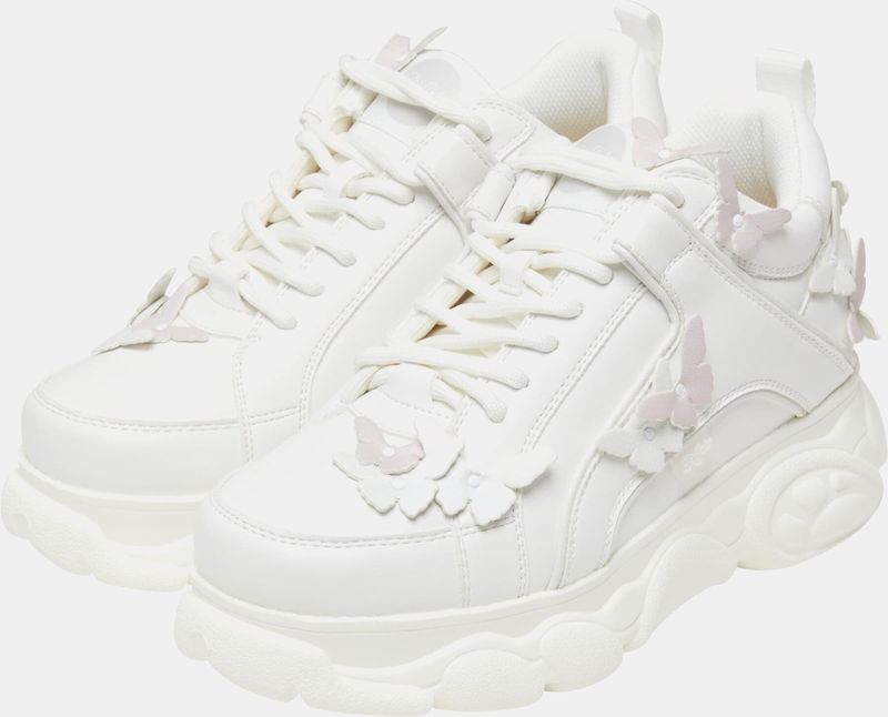 Buffalo Plateausneakers - Parelwit Roos - Chunky Veterschoen