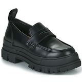 Instappers - Aspha - Effen - Imitatieleer - Blokhak - Slip-on