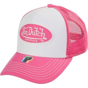 Von Dutch Pet - Roze Wit - One Size - Trucker Cap Dames - Pet Volwassenen - Pet Dames - Petten