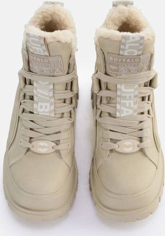 BUFFALO - Aspha - Veterlaarsjes - Beige - Met Plateau