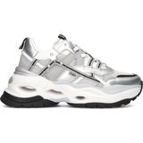 Sneakers - Color-Blocking - Imitatieleer, Mesh - Middelhoge Hak