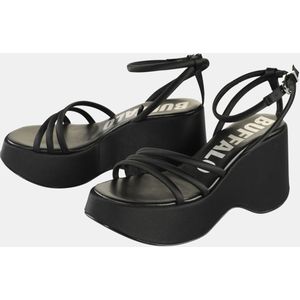 Sandalen - JOY - Effen - Imitatieleer - Verstelbare Riemen - Blokhak