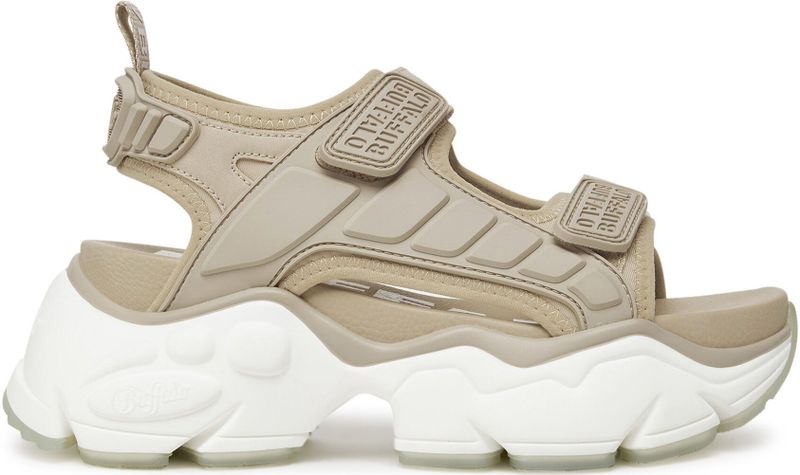 Sandaal - Imitatieleder - Effen - Klittenbandsluiting - Open Toe - Middelhoge Hak