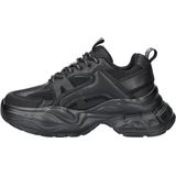 Buffalo - Yuno - Sneakers - Imitatieleer - Zwart - Textiel