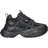 Buffalo - Yuno - Sneakers - Imitatieleer - Zwart - Textiel