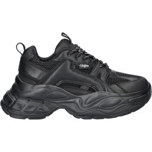 Buffalo - Yuno - Sneakers - Imitatieleer - Zwart - Textiel