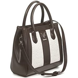 19V69 ITALIA - Dames Shopper Bag Gabriela Silver, Dames Shopper Bag Dames, donkerbruin/beige, 30 cm x 24 cm x 12 cm