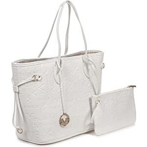 19V69 ITALIA Dames Shopper Bag wol beige zilver, Beige
