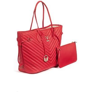 19V69 ITALIA Dames Shopper Bag Groen Rood Zilver, Rood