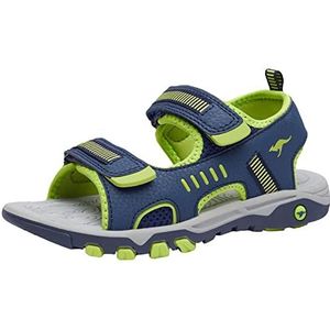 KangaROOS K-Logan Sneakers voor kinderen, uniseks, Blauw Dark Navy Lime 4054, 30 EU