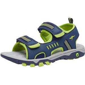 KangaROOS Uniseks sneakers met K-logo voor kinderen, Blauw Dark Navy Lime 4054, 35 EU