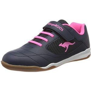 KangaROOS Unisex Raceyard Ev Sneakers voor kinderen, Blauw Dark Navy Daisy Pink 4204, 25 EU