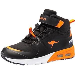 KangaROOS Unisex Kx-Hydro sneakers voor kinderen, Jet Black Neon Oranje, 27 EU