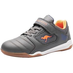 KangaROOS Miyard Ev Sneakers voor kinderen, uniseks, Steel Grey Neon Orange 2125, 28 EU