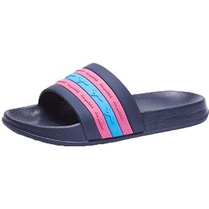 KangaROOS Kangaslide kindersandalen plat, Dk Navy Madeliefje Roze, 28 EU