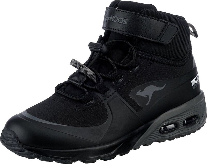 KangaROOS Kx-Hydro Sneakers - Jet Black Steel Grey - Hakkussen - Waterafstoting - Snelle Kant