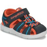 KangaROOS - K-grobi - Sandalen - Donkerblauw Oranje - Textiel Synthetisch Rubber - Klittenbandriem