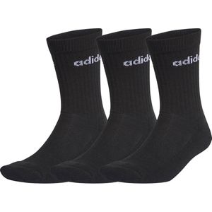 adidas - Half-Cushioned - Sokken - Zwart - 77% Katoen / 20% Polyester - Set van 3 Paar
