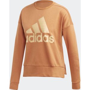 adidas - W Id Glam Sweat - Sporttrui - Tech Copper - Katoen 77% - Polyester 23%
