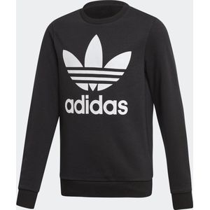 Adidas - Trefoil - Sweatshirt - Zwart - Katoen/Gerecyclede Polyester