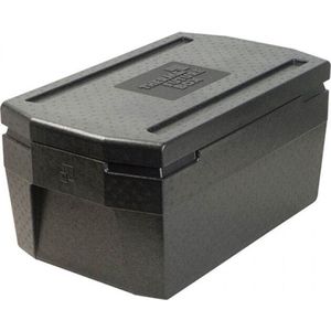 Thermo Future Box GN 1/1 Deluxe Koelbox, transportbox, warmhoudbox en isolatiebox met deksel, thermobox van EPP (geëxpandeerd polypropyleen), zwart, 37 liter