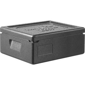 Thermo Future Box GN 1/2 koelbox, transportbox, warmhoudbox en isolatiebox met deksel, thermobox van EPP (geëxpandeerd polypropyleen), zwart, 10 liter