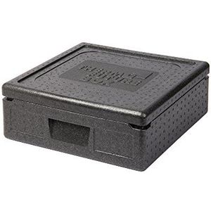 Thermo Future Box Vierkante Thermobx Koelbox, transportbox, warmhoudbox en isolatiebox met deksel, thermobox van EPP (geëxpandeerd polypropyleen), zwart, 12 l