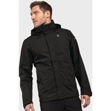 Schöffel Gmund M Herenjas, wind- en waterdichte regenjas, ademende outdoorjas, wandeljas met opbergbare capuchon, zwart, 48