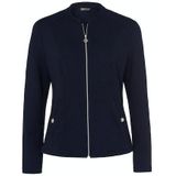 Frank Walder - Vest - Blauw - Effen - Halslijn: Opstaande Kraag