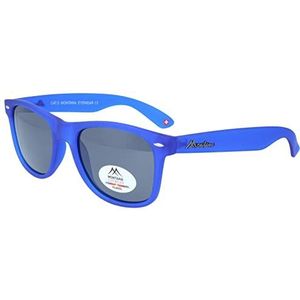 Unisex Montana Eyewear MP1D-XL - gepolariseerde zonnebril van mat kunststof in blauw - grijs