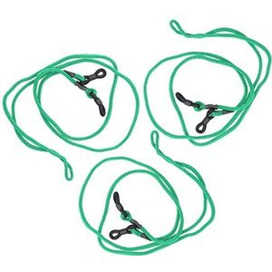 Brillenkoord/brilband met verstelbare siliconen lus in voordeelverpakking 3 x groen