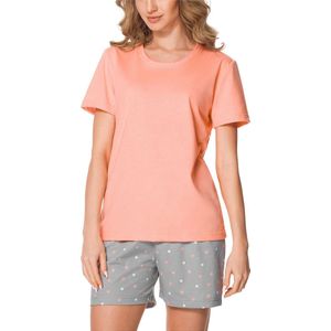 Merry Style - MS10-177 - Damespyjama - Zalm/grijs - Katoen, Korte Mouwen, Korte Broek