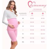 Be Mammy BE-BE20-228-LE Dames Zwangerschapsleggings - Kort - Katoen - Elasthan - Yogabroek - Marineblauw - S