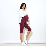 Be Mammy - BE20-229 - ZwangerschapsLeggings - Bordeauxrood - 3/4 Lengte