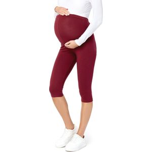 Be Mammy - BE-BE20-229-LE - Capri Zwangerschapsleggings - Wijnrood - 3/4 Lengte