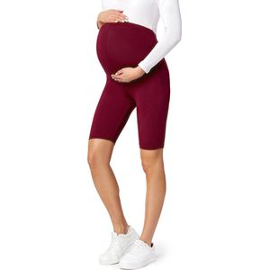 Be Mammy - BE-Leggings-04 - Zwangerschapsleggings - Wijnrood - Korte Viscose