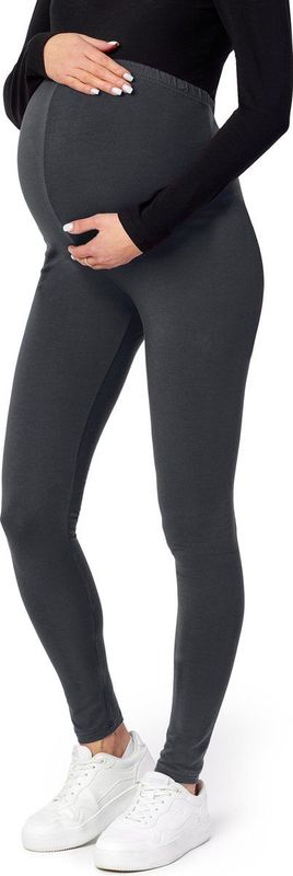 Be Mammy BE-Leggings-02 Dames Zwangerschapsleggings - Lang - Viscose - Elasthan - Grafiet
