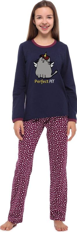 Merry Style - MS-MS10-240-PJ - Pyjama - Marineblau/Sterne - Lange Mouwen - Lange Broek - Katoen