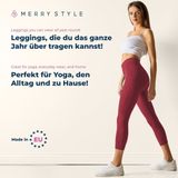 Merry Style - MS10-199 - Leggings - Bordeaux - 3/4 Sport Dames Yoga Pants