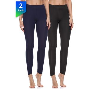 Merry Style Dames Leggings - Sport - Vrijetijdsbroek - 2-Pack - Lang - Katoen - MS-MS10-198-LE-2Pack - Zwart/Marine - L