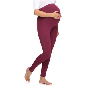 Merry Style Dames Moederschap Lange Legging van Viscose MS10-297 (Bordeaux, L)
