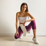 Merry Style MS-MS10-144-LE Dames Capri Leggings - Sport - Vrijetijdsbroek - 3/4 Lengte - Viscose - Sporbroek - Yogabroek - Fuchsia2 - XS